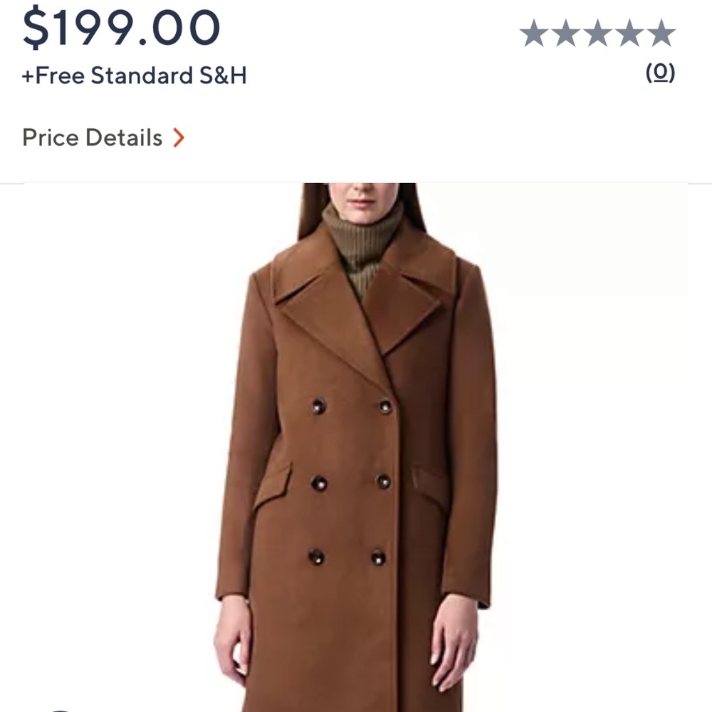 NEW Bernardo Bastion Wool Blend Coat in Cigar